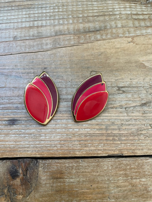 Vintage Avon Paradise Sun Enamel Goldtone Earrings