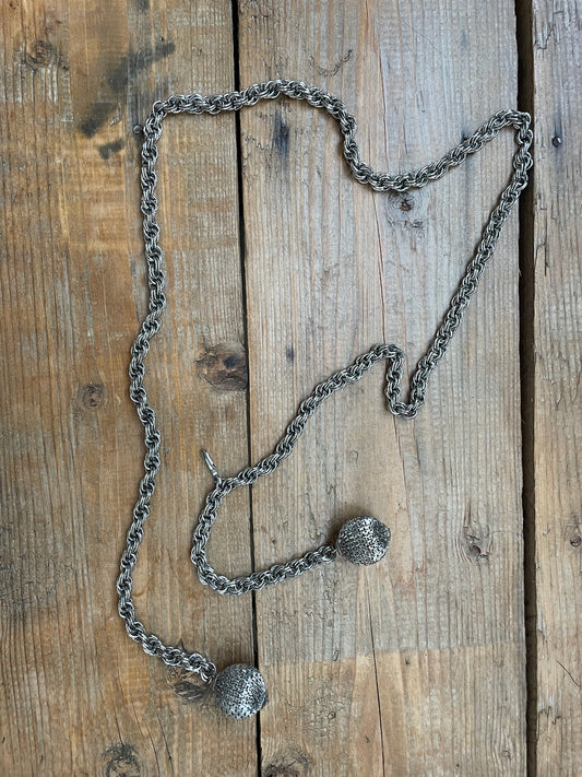 Vintage Silver Tone Chain Necklace/Waist Belt