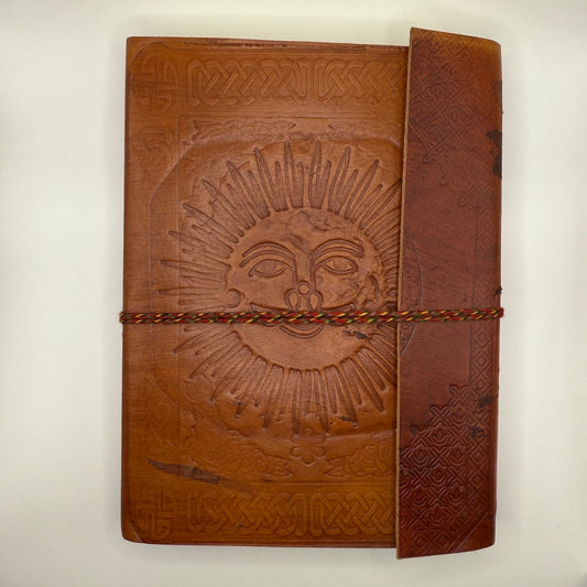 Leather Journal with Embossed Sun