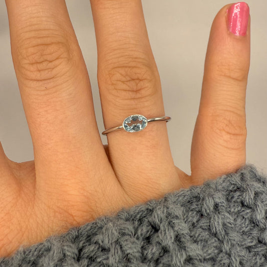 Dainty Aquamarine Ring