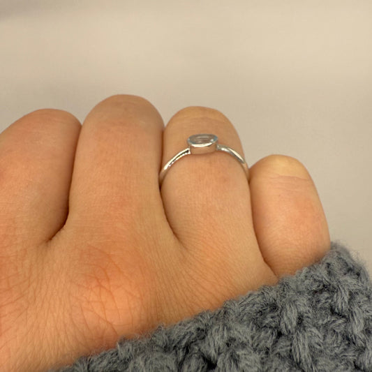 Dainty Aquamarine Ring