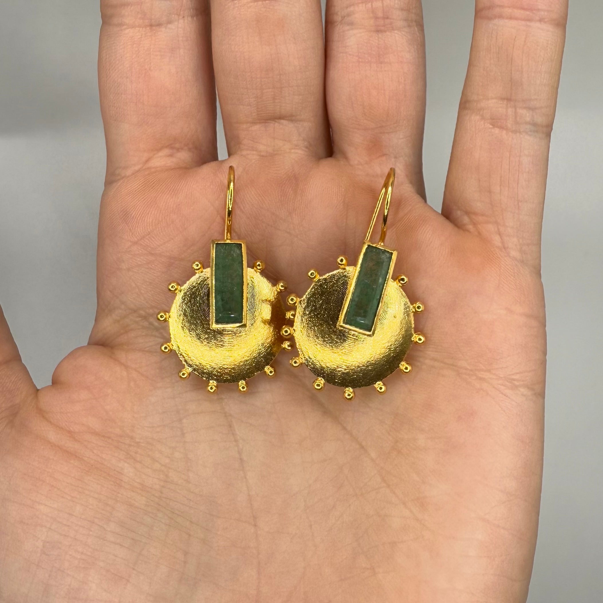 Sun Earrings with Gem