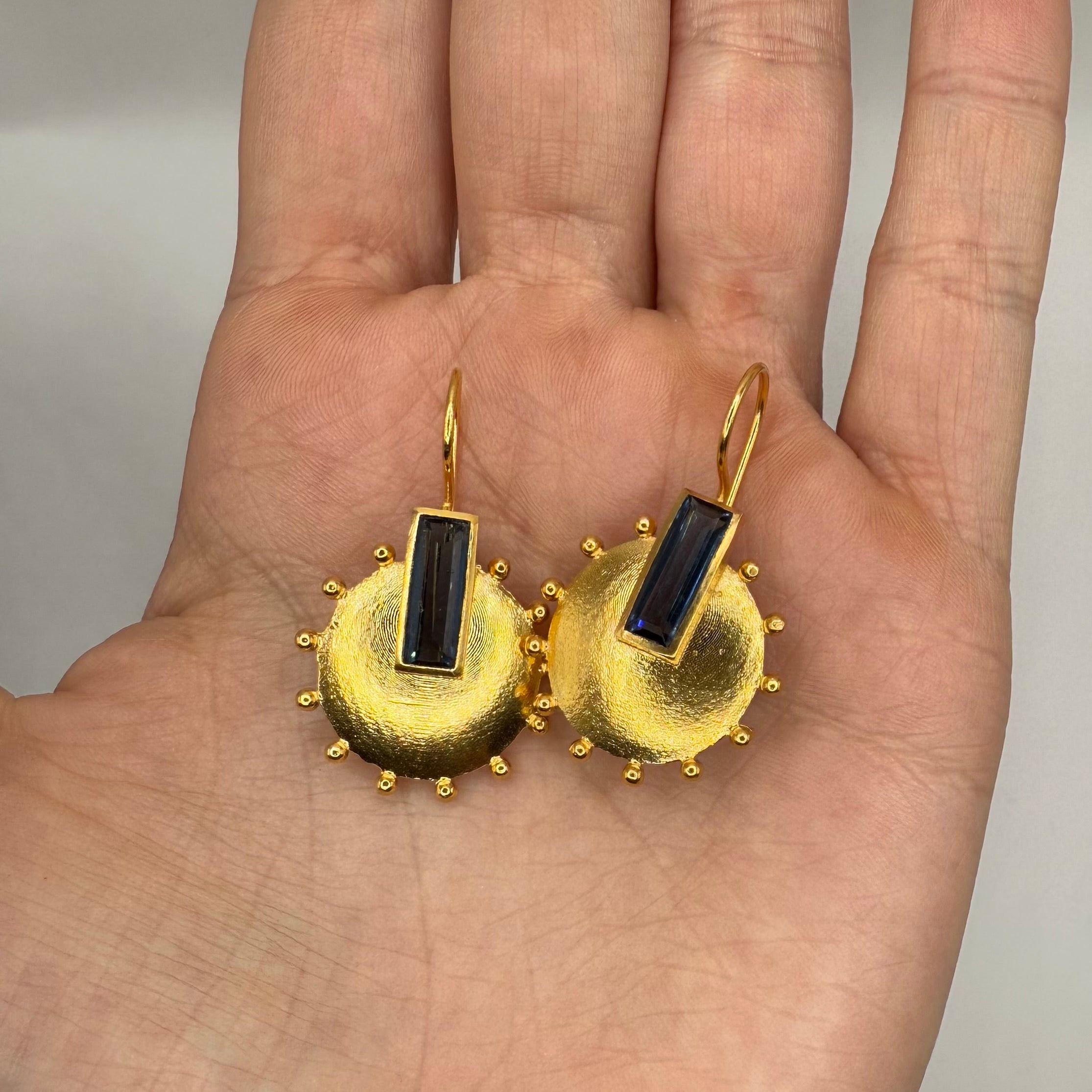 Sun Earrings with Gem