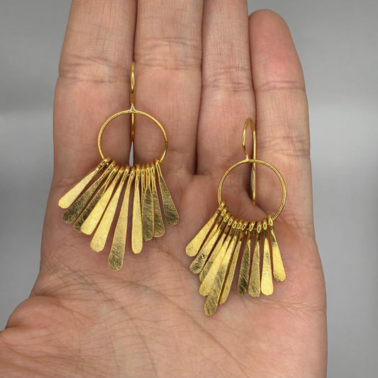 Metal Feather Hoop Earring