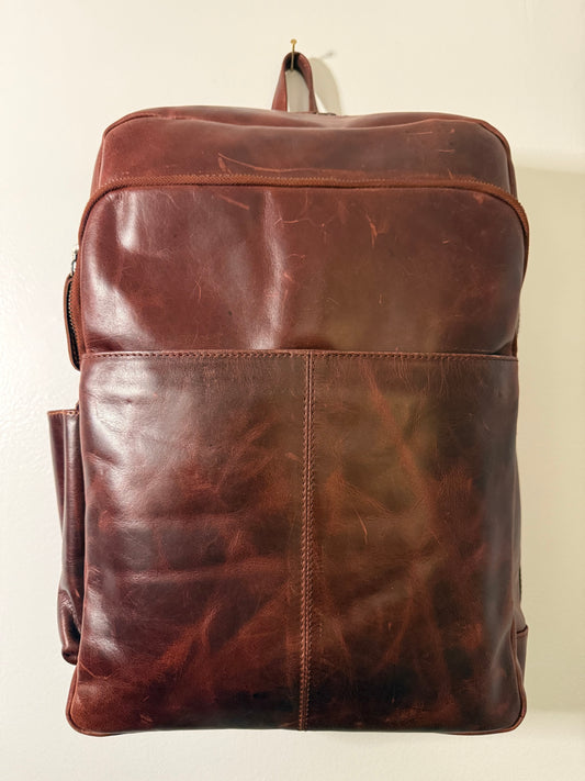 Brown Leather Backpack